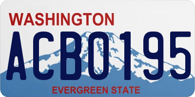 WA license plate ACB0195