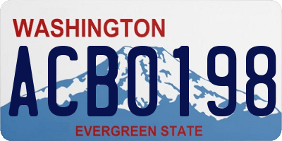 WA license plate ACB0198