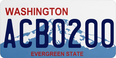 WA license plate ACB0200