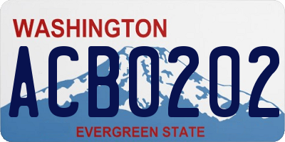 WA license plate ACB0202