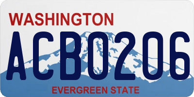 WA license plate ACB0206