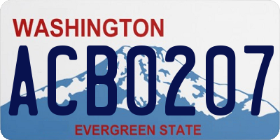 WA license plate ACB0207