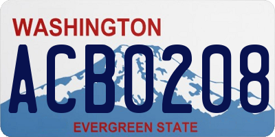WA license plate ACB0208