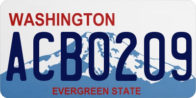 WA license plate ACB0209