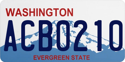 WA license plate ACB0210
