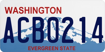 WA license plate ACB0214