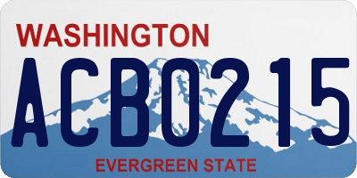 WA license plate ACB0215