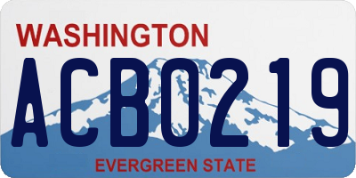 WA license plate ACB0219