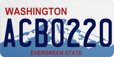 WA license plate ACB0220