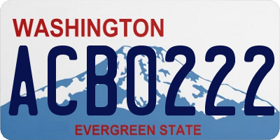 WA license plate ACB0222