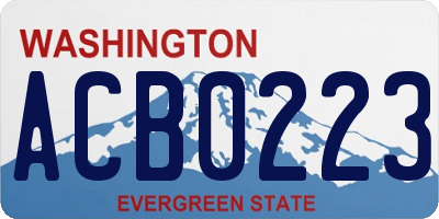 WA license plate ACB0223