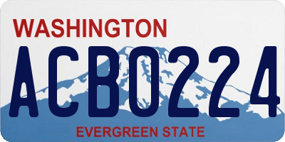 WA license plate ACB0224