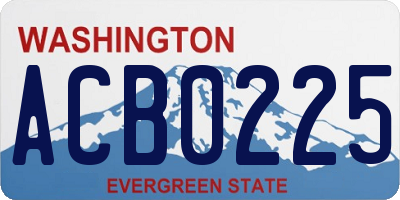 WA license plate ACB0225