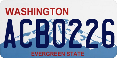 WA license plate ACB0226