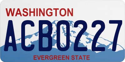 WA license plate ACB0227