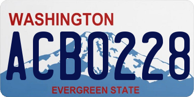 WA license plate ACB0228