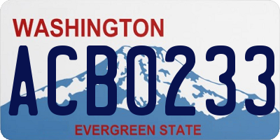 WA license plate ACB0233