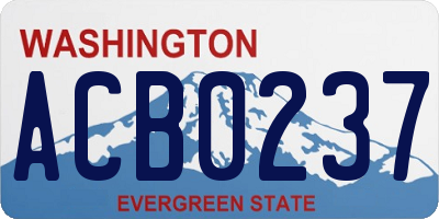 WA license plate ACB0237