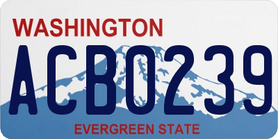 WA license plate ACB0239