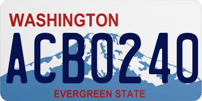 WA license plate ACB0240