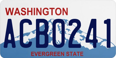 WA license plate ACB0241