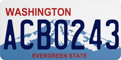 WA license plate ACB0243