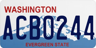 WA license plate ACB0244