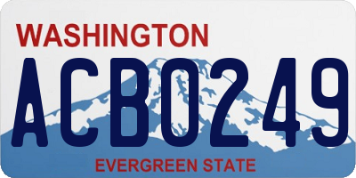 WA license plate ACB0249