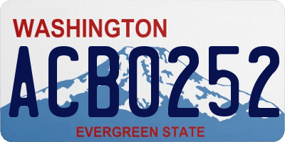 WA license plate ACB0252