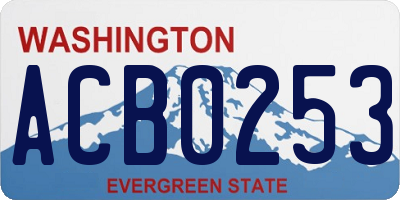 WA license plate ACB0253