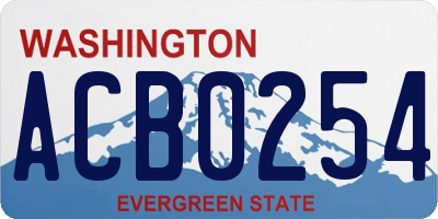 WA license plate ACB0254