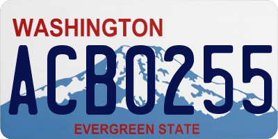 WA license plate ACB0255
