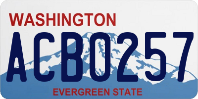 WA license plate ACB0257
