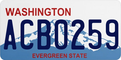 WA license plate ACB0259