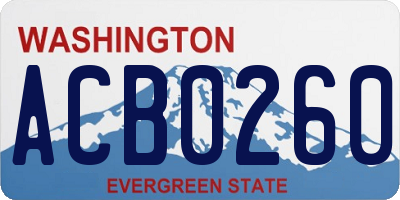 WA license plate ACB0260