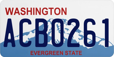 WA license plate ACB0261
