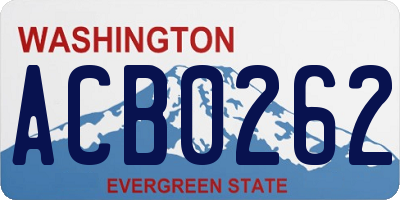 WA license plate ACB0262