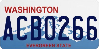 WA license plate ACB0266