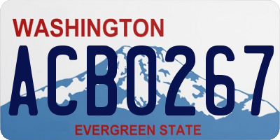 WA license plate ACB0267