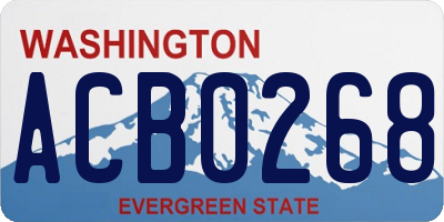 WA license plate ACB0268