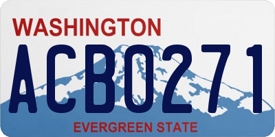 WA license plate ACB0271