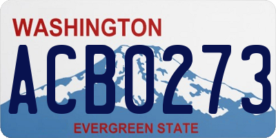 WA license plate ACB0273