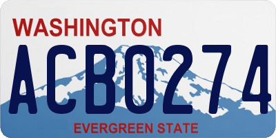 WA license plate ACB0274