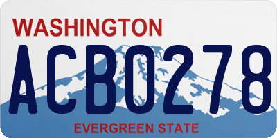 WA license plate ACB0278