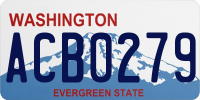 WA license plate ACB0279