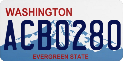 WA license plate ACB0280