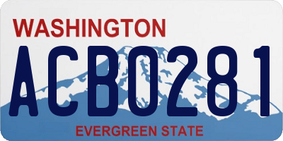 WA license plate ACB0281
