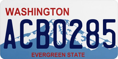 WA license plate ACB0285