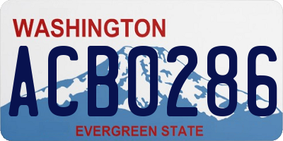 WA license plate ACB0286