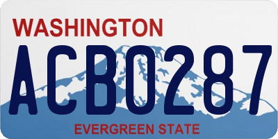 WA license plate ACB0287